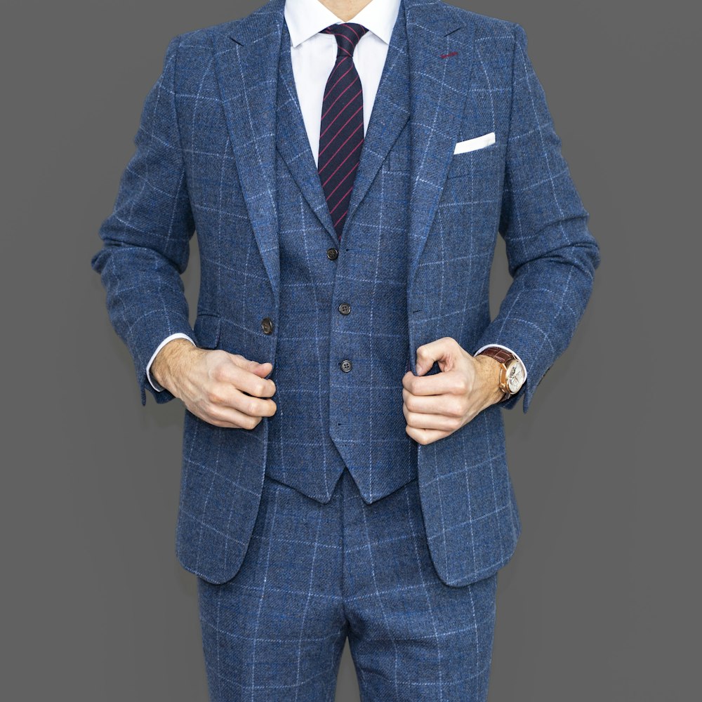 Formal suit professionally dry cleaned and pressed